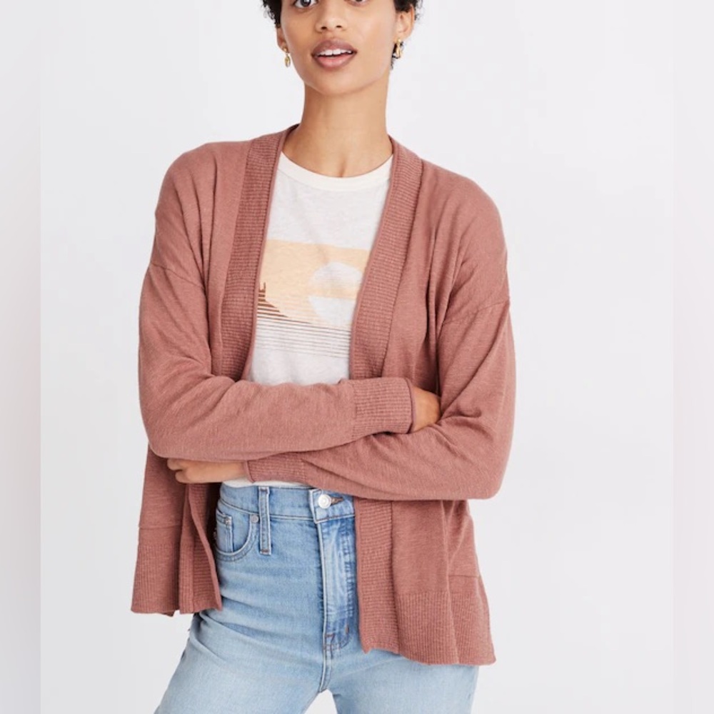 NWT Madewell Bradley Cardigan Sweater Faded Mauve Pink Sz XS